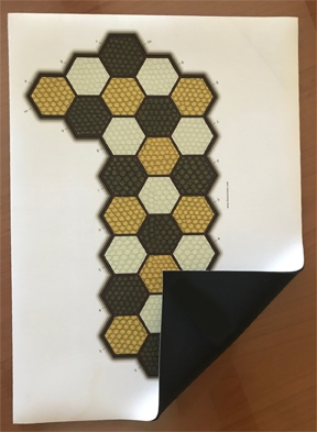 Hexes 3-pawn chess board printed on mousepad material