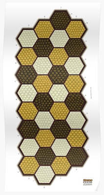 Hexes 3-pawn chess board printed on poster paper