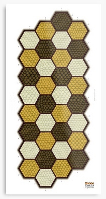 Hexes 4-pawn chess board printed on metal