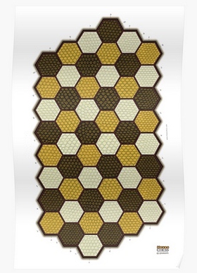 Hexes 6-pawn chess board printed on poster paper